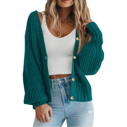Cardigan en maille épaisse pour femme avec détails en bouton et coupe ample Chic und Stil