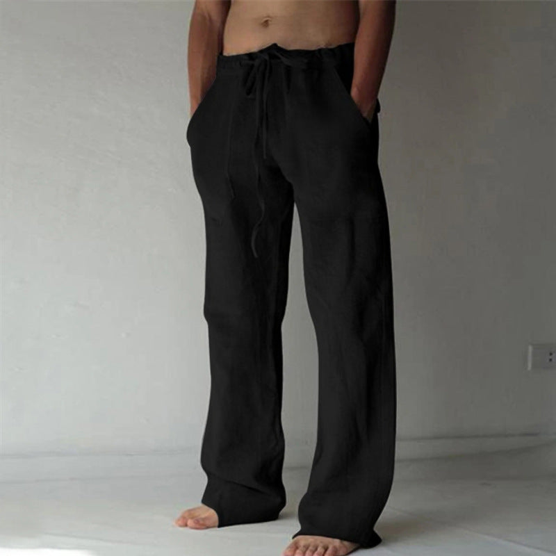 Casual linen pants for men with elastic waist and practical side pockets Chic and Style