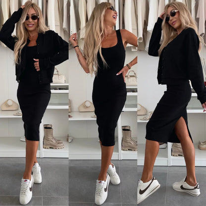 Robe de sport pour femmes avec veste en coton assortie Chic und Stil