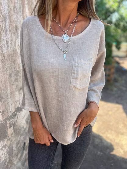 Chemisier en lin léger pour femmes avec poches pratiques et coupe décontractée Chic und Stil