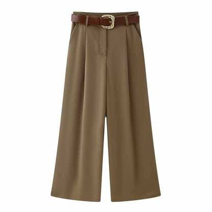 Dames élégante pantalon palazzo taille haute Chic und Stil