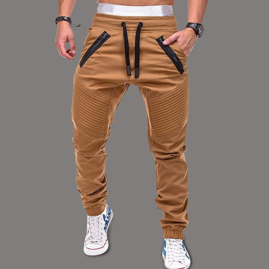 Men's cargo pants with zipper pockets and ribbed knit details Chic und Stil