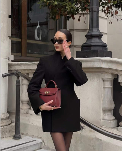 Dames Blazer élégant avec ceinture à la taille et poches pratiques Chic und Stil