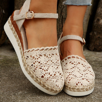 Dames espadrilles avec un design en crochet élégant et une semelle confortable Chic und Stil