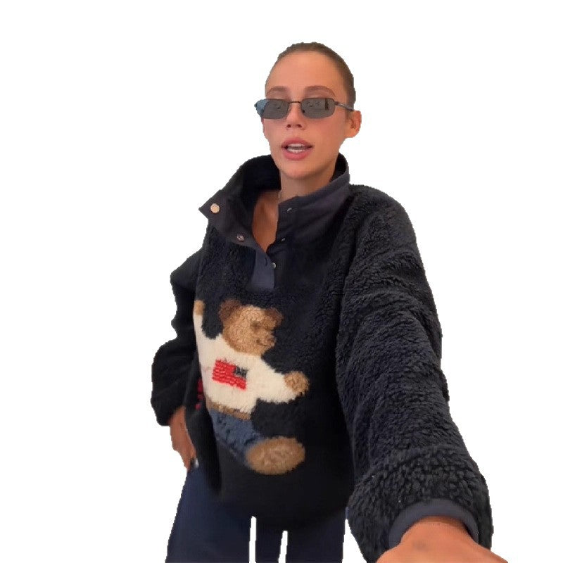 Pull moelleux pour femmes avec motif animal unique Chic & Stil