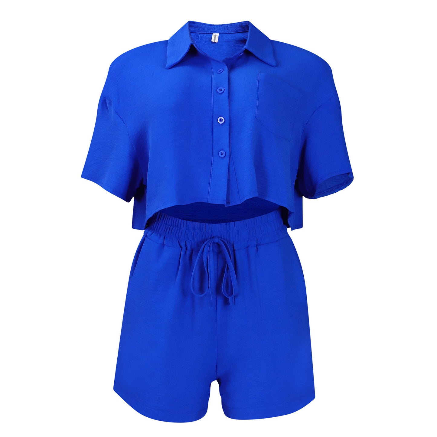 Femmes Top court à manches courtes élégant avec shorts assortis Chic und Stil