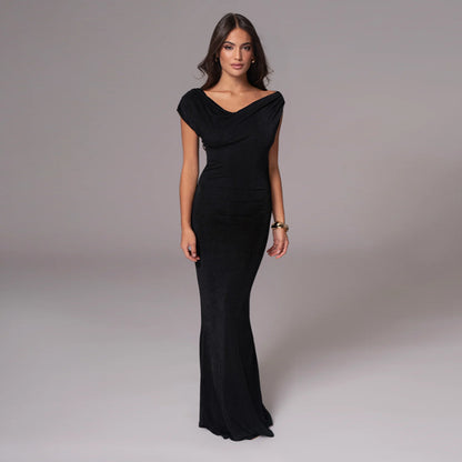Robe maxi ajustée à épaule unique Chic und Stil