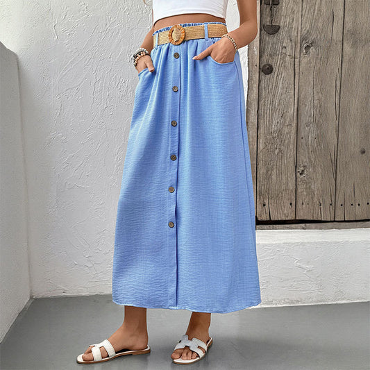 Jupe maxi à boutonnière pour femmes avec poches fonctionnelles Chic und Stil