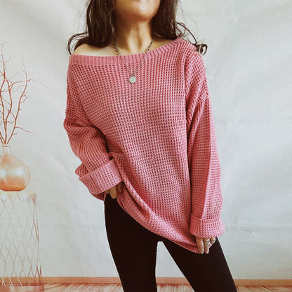 Pull en tricot décontracté pour femmes avec une coupe ample et un design de dos ouvert Chic und Stil