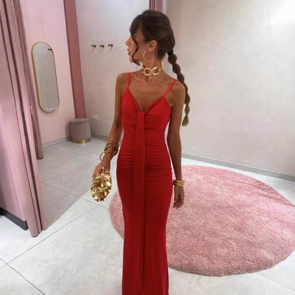 Robe longue ajustée pour femmes avec design élégant enroulé Chic und Stil
