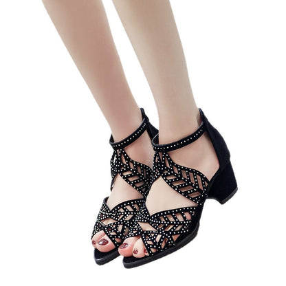 Dames élégantes sandales avec détail en strass glamour et design de bride à la mode Chic und Stil