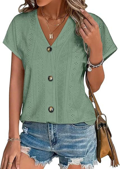 Blouse cousue pour femmes avec patte de boutonnage Chic und Stil
