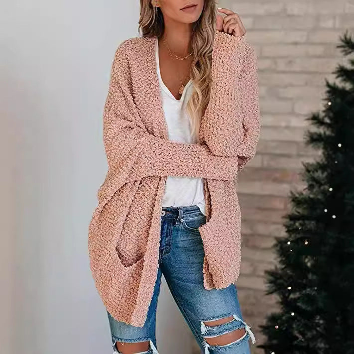 Dames Grand Cardigan avec structure lâche Chic und Stil