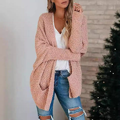 Dames Grand Cardigan avec structure lâche Chic und Stil