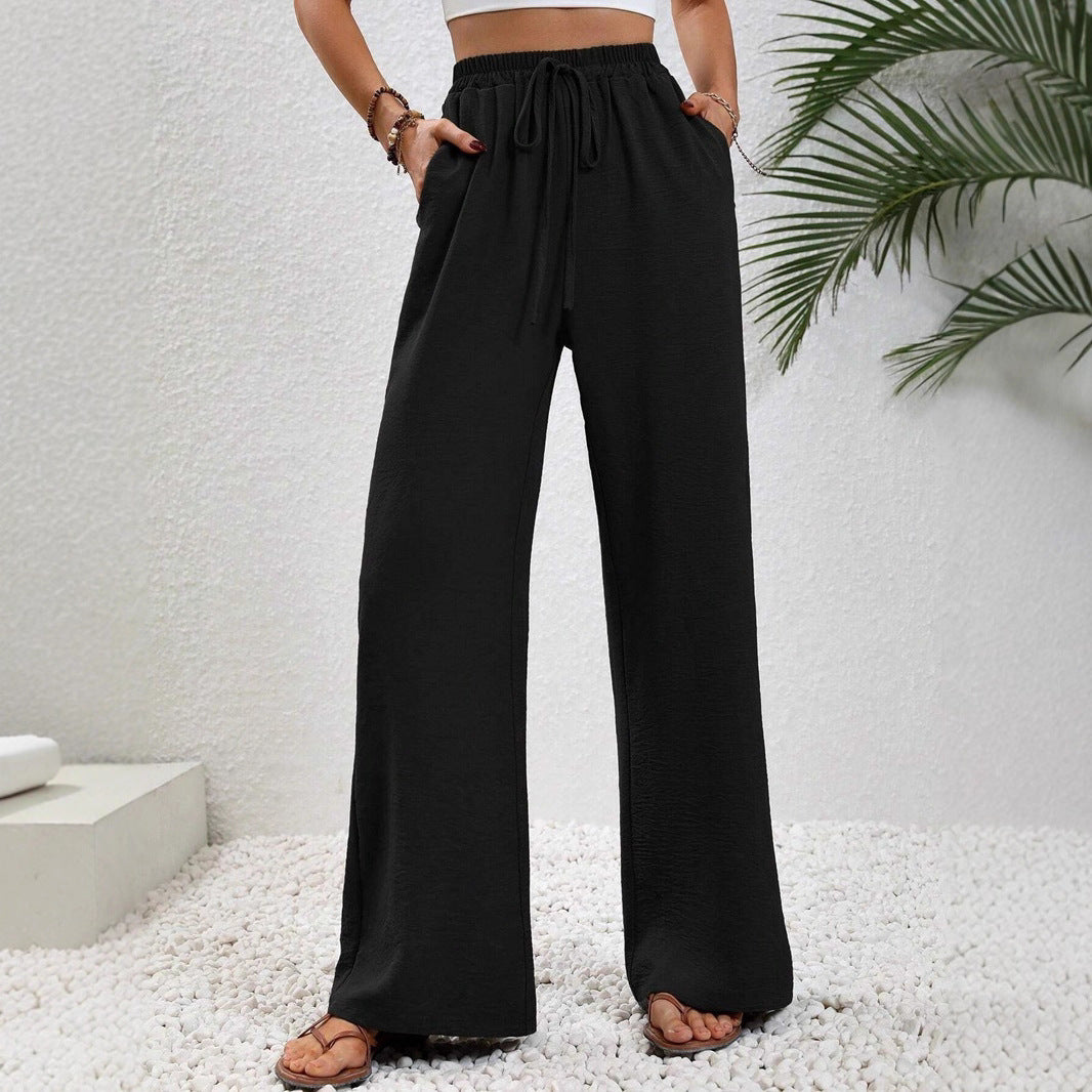 Casual palazzo pants for women with elastic waistband and practical pockets Chic und Stil