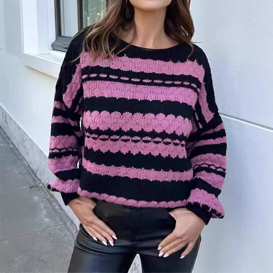 Pull en tricot confortable pour femmes avec un motif de torsades moderne et des accents graphiques Chic und Stil