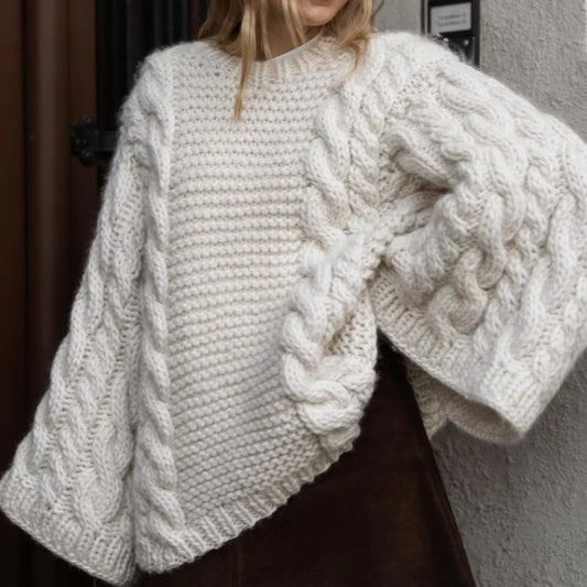 Pull en grosse maille pour femmes avec un design texturé et une coupe large Chic und Stil