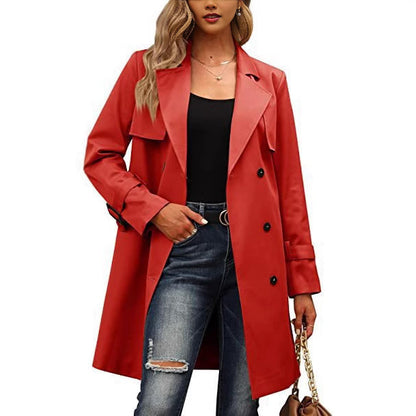 Dames élégant trench-coat avec double rangée de boutons et col chic Chic und Stil