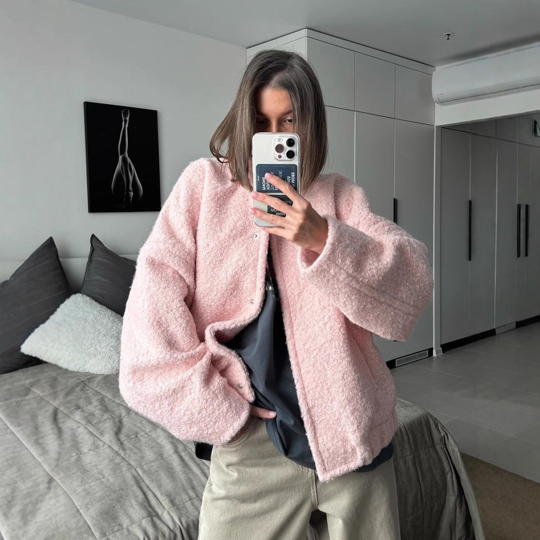 Dames joueuse Teddyjacke avec fermeture éclair pratique et poches latérales Chic und Stil