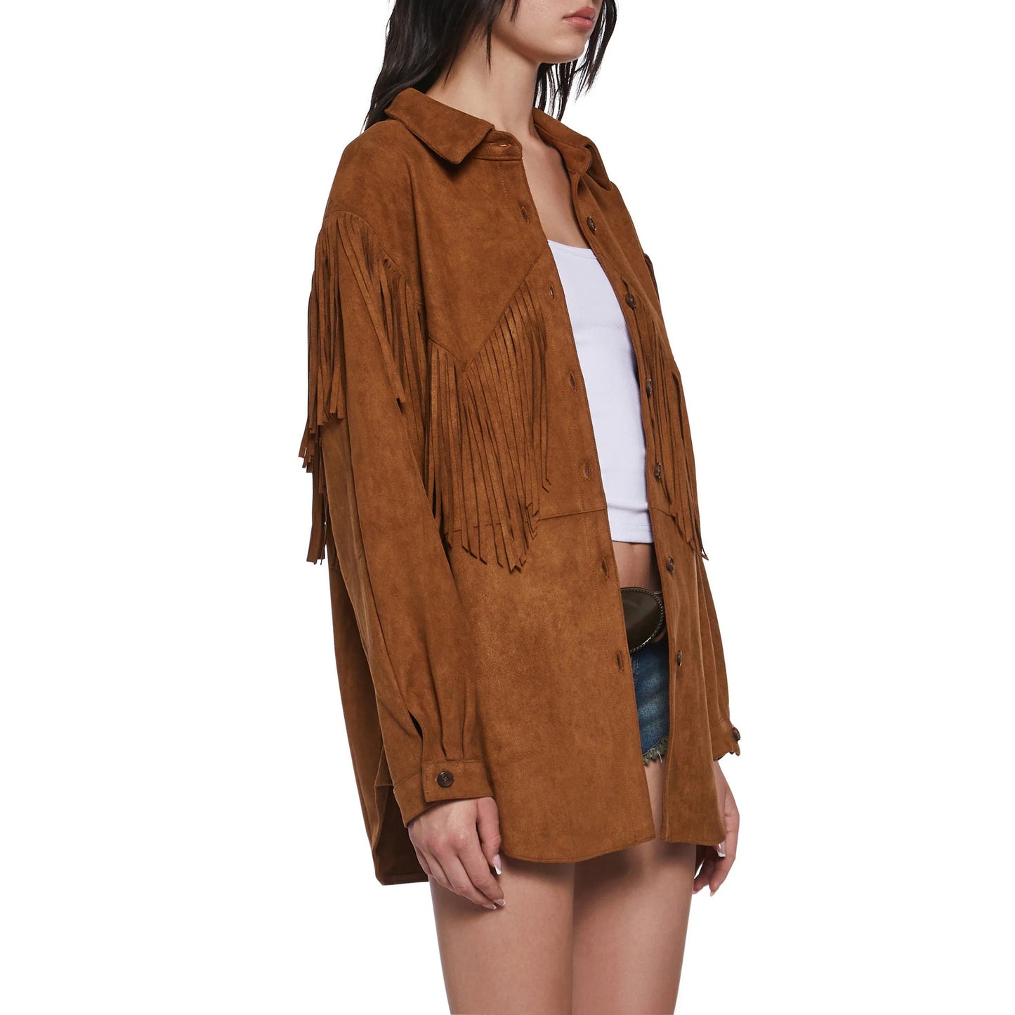 Dames Franges-Veste en Suédine Chic und Stil