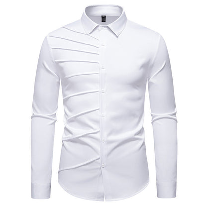 Chemise à manches longues pour homme avec design côtelé à la mode Chic und Stil