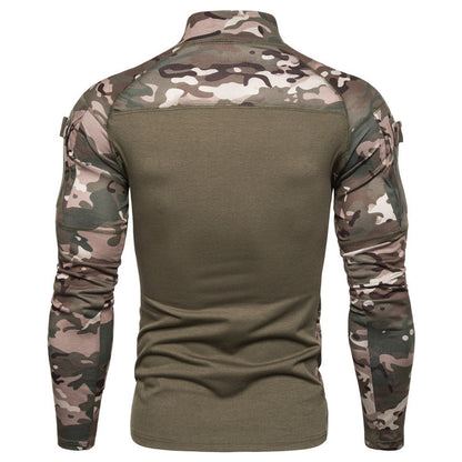 Functional T-shirt for men with high collar and innovative camouflage design Chic and Style