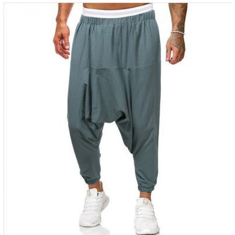 Comfortable harem pants for men with elastic waistband and side pockets Chic and Style