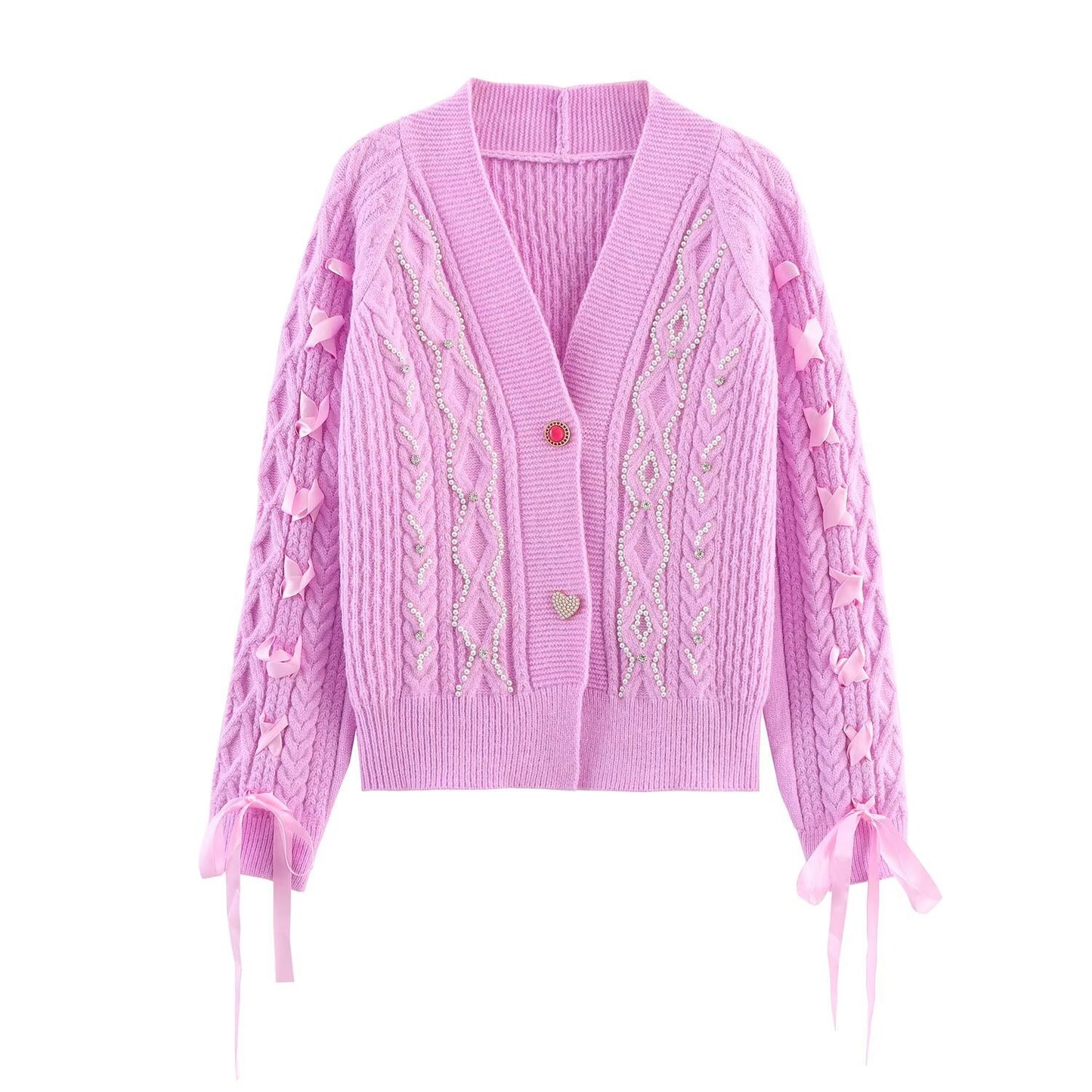 Dames cardigan avec détails scintillants et éléments de volants spéciaux Chic und Stil
