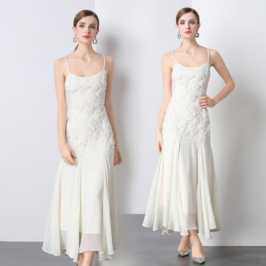 Dames Robe de Soirée Élégante Floral Ornée Chic und Stil