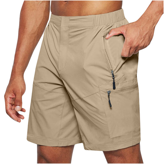 Shorts de loisirs fonctionnels pour hommes avec plusieurs poches zippées et une taille élastique Chic und Stil