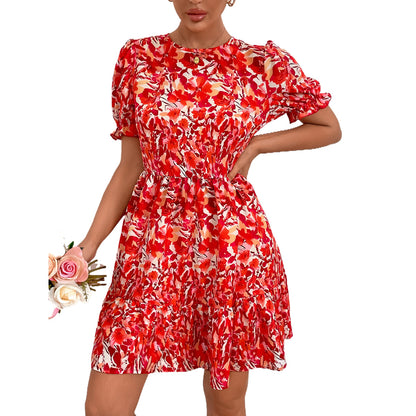 Robe maxi décontractée pour femmes avec décolleté en forme de cœur et jupe fluide Chic und Stil