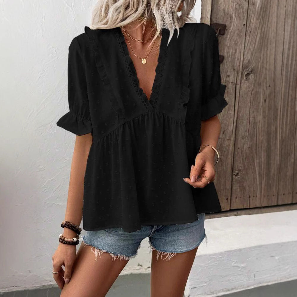 Dames élégante blouse avec détails en volants Chic und Stil