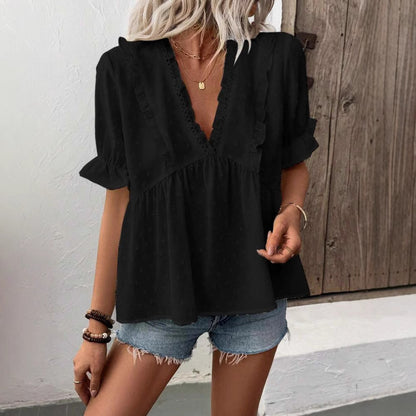 Dames élégante blouse avec détails en volants Chic und Stil