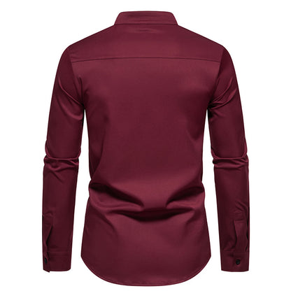 Chemise à manches longues élégante pour hommes avec un joli design de bloc de couleur Chic und Stil