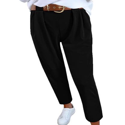 Elegant high-waisted pants for women with decorative pleats and practical pockets Chic and Style
