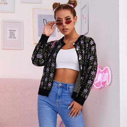 Dames cardigan avec motif floral et coupe confortable Chic und Stil