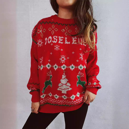 Pull en tricot de Noël pour femmes avec motif festif et matériau doux Chic und Stil
