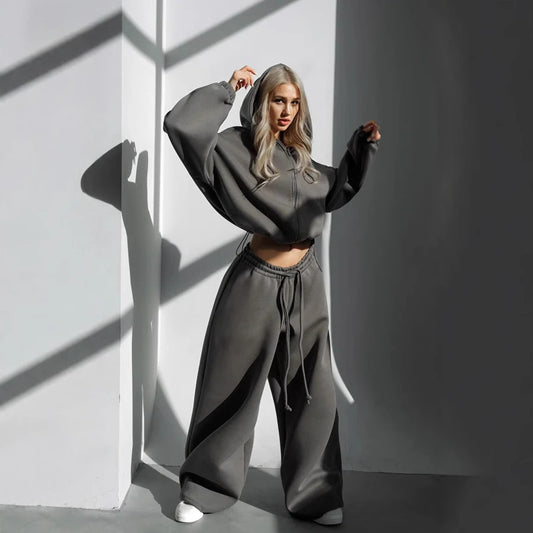 Chic and Style women's short hoodie set and casual pants