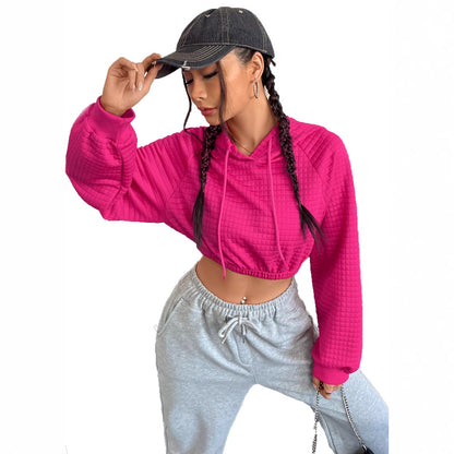 Dames crop hoodie en matériau matelassé Chic und Stil