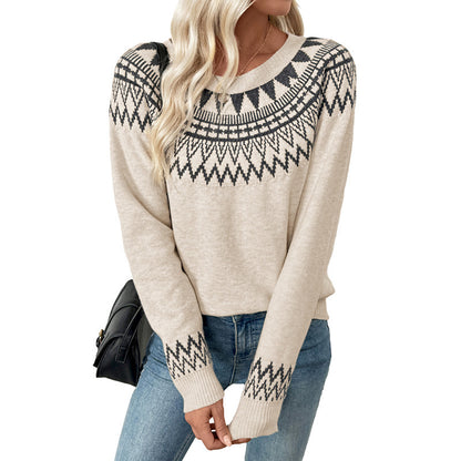 Pull en tricot pour femmes avec motif nordique Chic und Stil