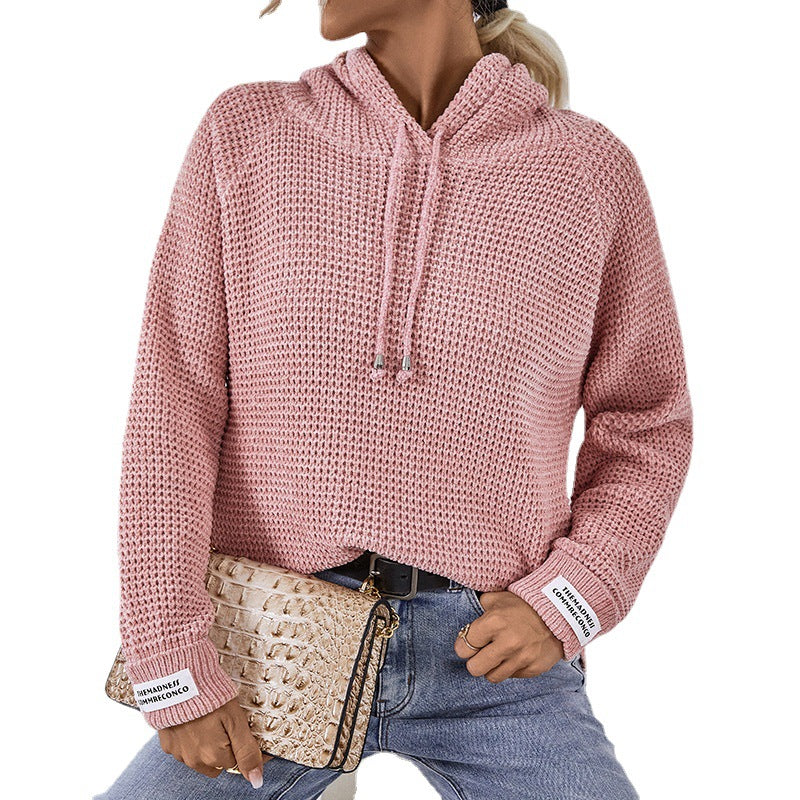 Pull à capuche confortable pour femmes avec motif en tricot texturé et fentes latérales Chic und Stil