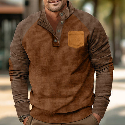 Comfortable long sleeve pullover for men with stylish contrast details Chic und Stil