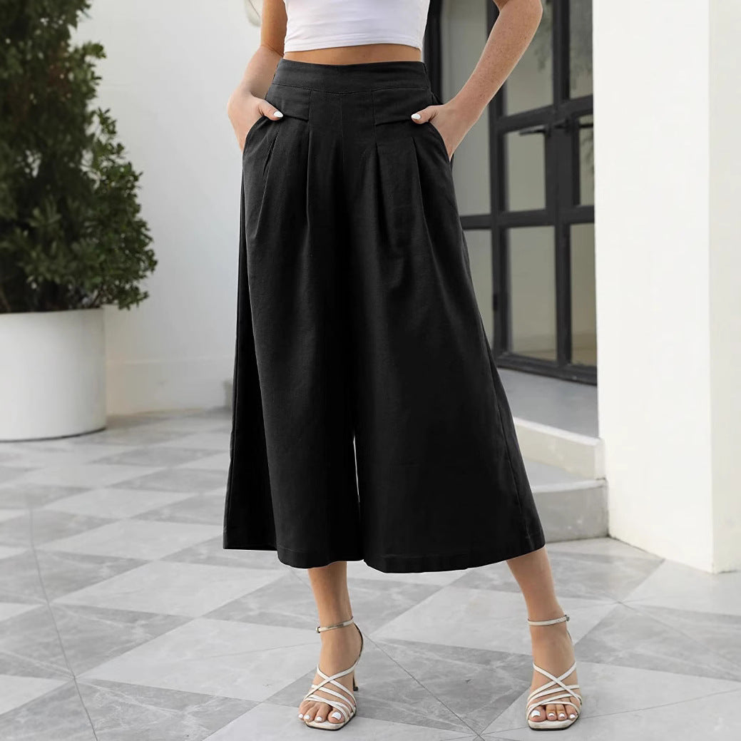 Women wide pants with elegant cut Chic and Style