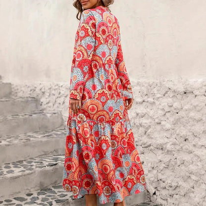 Robe de plage à manches longues pour femmes avec motif ludique Chic und Stil
