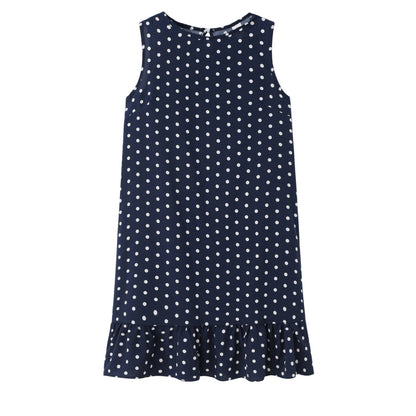 Robe shift à pois d'été pour femmes avec ourlet à volants Chic und Stil