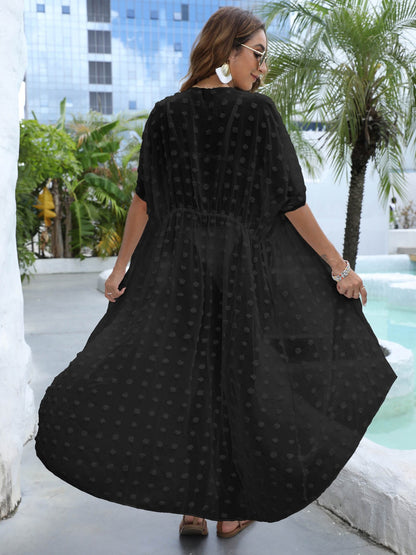 Dames Élégante Peignoir de Bain à Pois Chic und Stil