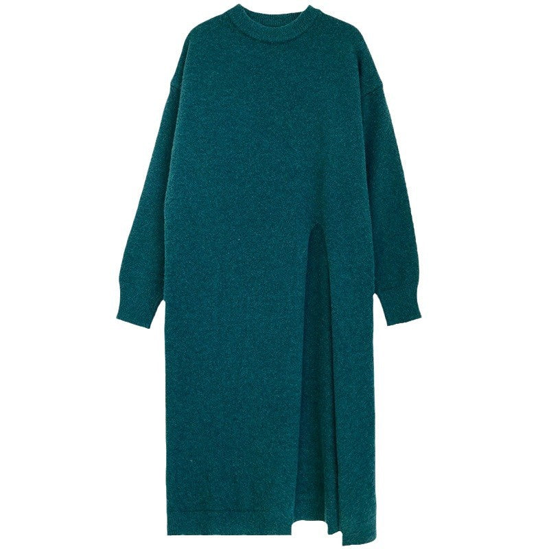Robe en tricot élégante pour femmes avec fente latérale et coupe généreuse Chic und Stil