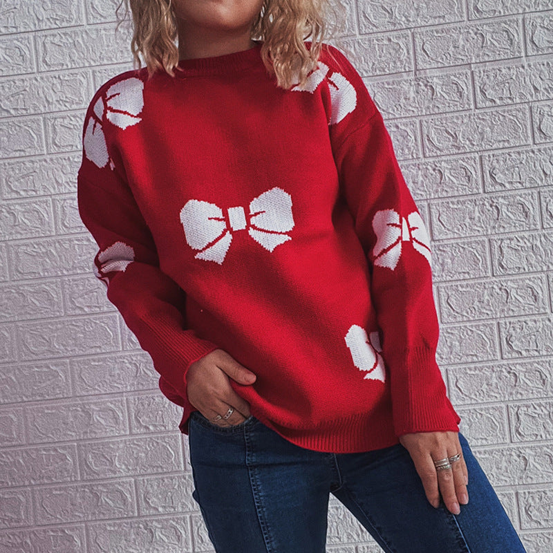 Pull femme festif avec motif de cloche joyeux et coupe décontractée Chic und Stil