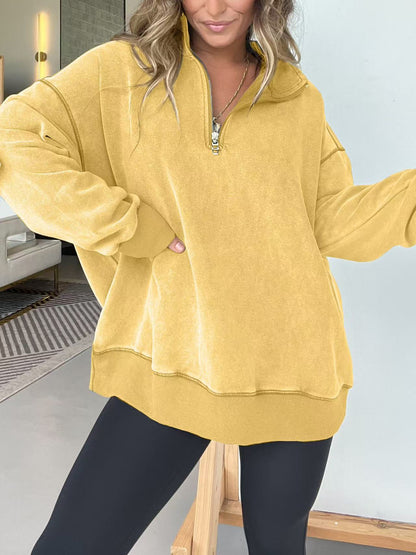 Ladies Comfortable Fleece Pullover with Half-Zip Chic and Style