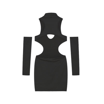 Robe mini à découpe pour femmes avec manches assorties Chic und Stil